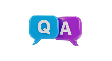 Q and A Speech Bubbles Icon Representing Questions and Answers.