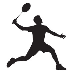 Badminton Player icon vector silhouette