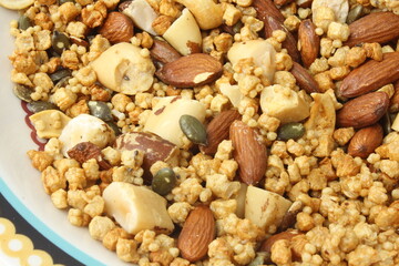 Granola with nuts, almonds, cashews and cereals.
