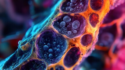 Abstract Colorful Illustration of Cellular Structures