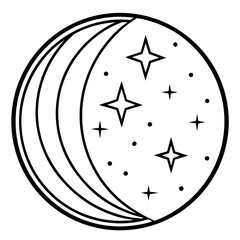 Moonbeam line art vector