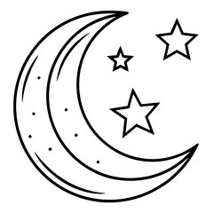 Moonbeam line art vector