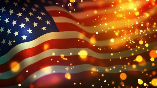 Video A lone American flag waving in the wind