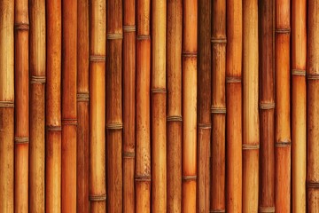 Rustic Bamboo Wood Panel Background for Interior Style