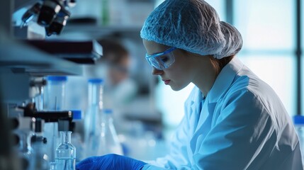 Female Scientist Conducting Experiment in Laboratory