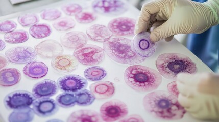 Colorful Jellyfish Slides Under Lab Examination