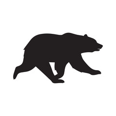 Fototapeta premium Aggressive Bear Silhouette – Dynamic Wildlife Vector for Power, Nature, and Logo Design.