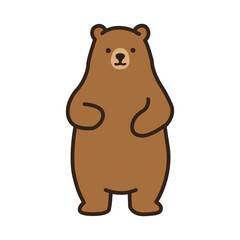 Cartoon Bear Standing Upright – Cute Animal Vector for Kids, Education, and Playful Design