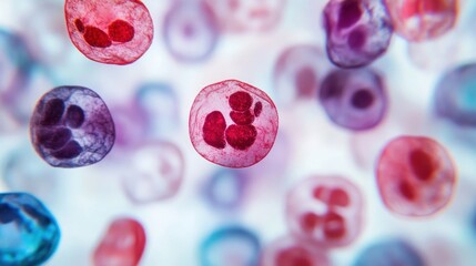 Colorful Cells Under Microscope Viewpoint