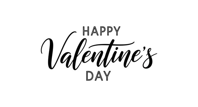 Celebrate Love Happy Valentine's Day Greeting with Elegant Calligraphy