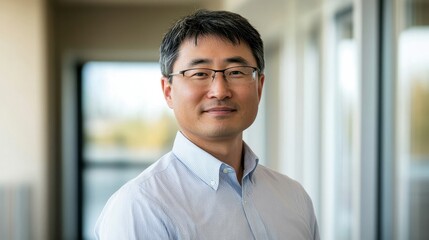 Professional Asian Man in Office Setting