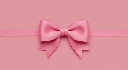 Cute Pink Gift Bow for Special Occasions on Soft Pink Background