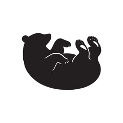 Playful Bear Silhouette – Minimalist Wildlife Vector for Relaxation, Joy, and Nature-Themed Branding