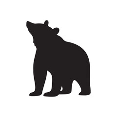 Left-Facing Bear Silhouette – Minimalist Wildlife Vector for Nature, Logos, and Educational Use