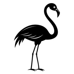Flamingo vector clean black silhouette design white background