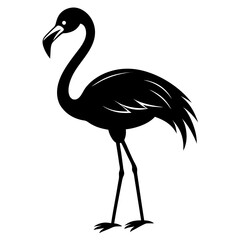 Obraz premium Flamingo vector clean black silhouette design white background