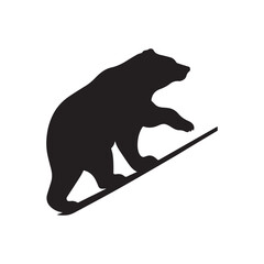 Uphill Bear Silhouette – Symbolic Wildlife Vector for Strength, Progress, and Nature Themes