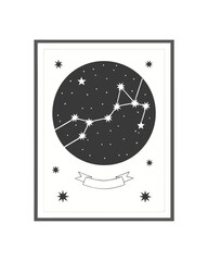 Celestial Constellation Art with Starry Night Sky Design