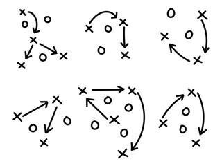 Soccer strategy scheme, tactics layout player positions, sports, football