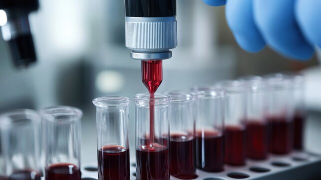 Laboratory Analysis with Blood Samples and Pipette
