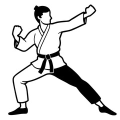 Karate Pose Silhouette vector
