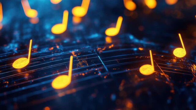 Video A group of musical notes on a sheet of music, ideal for use in educational or creative contexts