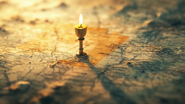 Video A close-up view of a pin on a map, often used in presentations and reports to highlight locations