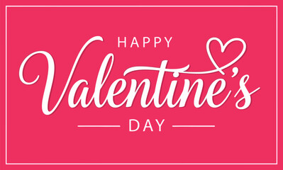 Happy Valentine's Day Greeting with Heartfelt Script and Festive Color Palette