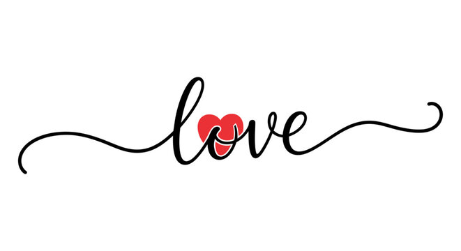 Love Word Art with Heart Icon A Symbol of Affection and Romance