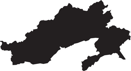 Arunachal Map Silhouette Isolated State of India