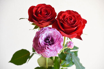 Obraz premium ばらとラナンキュラス