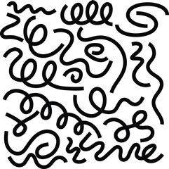 Black Curved Lines Design Element Abstract Geometric Shape Background Pattern