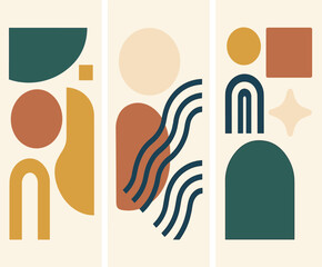 Modern Minimal Abstract Geometric Shapes Composition Vector Artwork