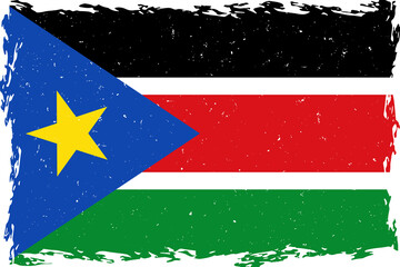 Flag of south sudan brush stroke grunge texture