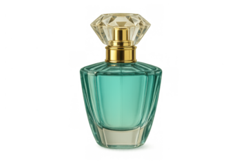 Perfume bottle featuring designer glass and golden accents creating an elegant luxurious fragrance product concept