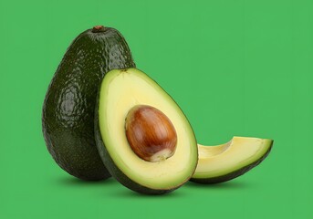 Fresh Fruit Collection on Green Background | Fruit Images | Green Background |