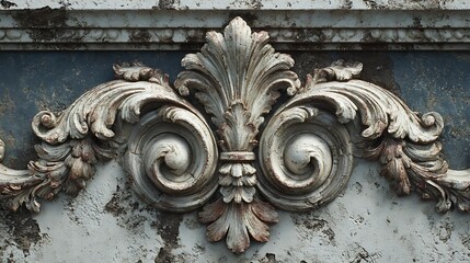 Ornate Baroque Architectural Decor with Intricate Scrolls and Foliage Detailing