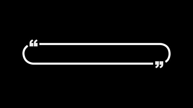 Round quote mark icon animation. Chatting communication animated icon. Round Quote Marks Dialogue. Animated Round quote mark frame design for textual quotation or text spoken by on black background.