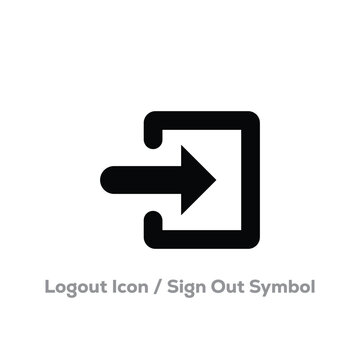 logout or sign out symbol icon