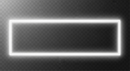 Glowing rectangular neon light, a futuristic design element that brings a futuristic touch to any visual project. This image embodies modern technology. vector illustration