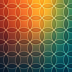 Fototapeta premium Abstract circular grid with color gradients