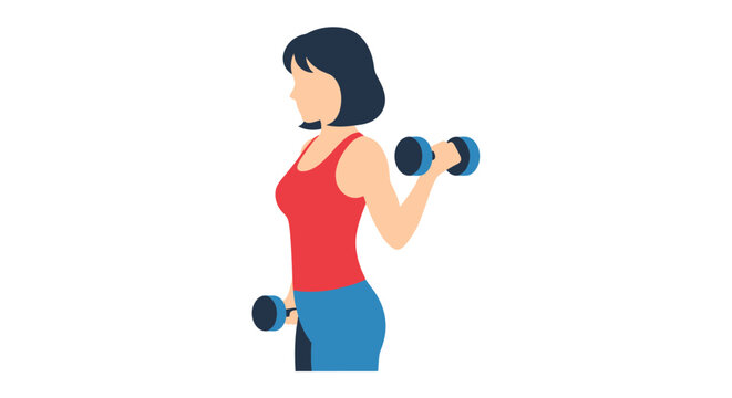 Woman in workout attire lifting dumbbells, demonstrating strength and fitness during exercise.