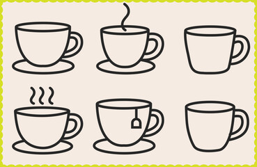 Tee Cup Vector art outline symbol