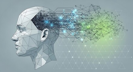 Digital Mind - Abstract Representation of Artificial Intelligence and Data Processing.