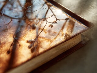 Winter Light Shadows on an Open Book