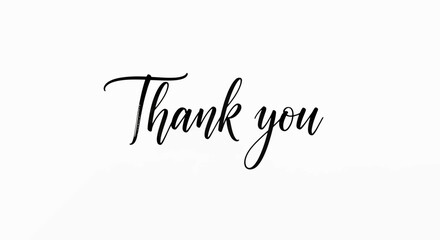 Elegant Thank You Calligraphy Design on Clean White Background Invitation Template