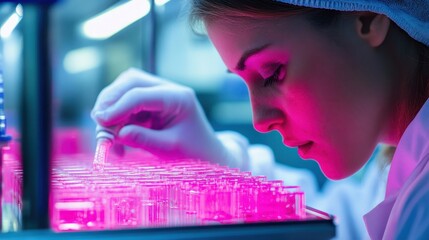 Scientist Working with Test Tubes in Laboratory