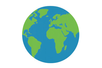 Fototapeta premium Earth globe illustration showing continents and oceans, transparent background, global environment concept