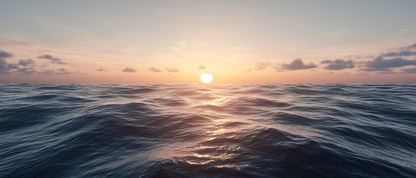 Tranquil Sunset Seascapes Highlighting the Sea