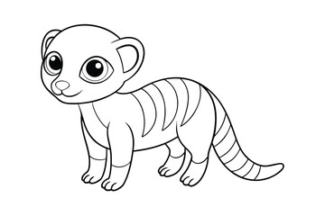 Cute cartoon baby ring tailed lemur coloring page isolated on © Antu